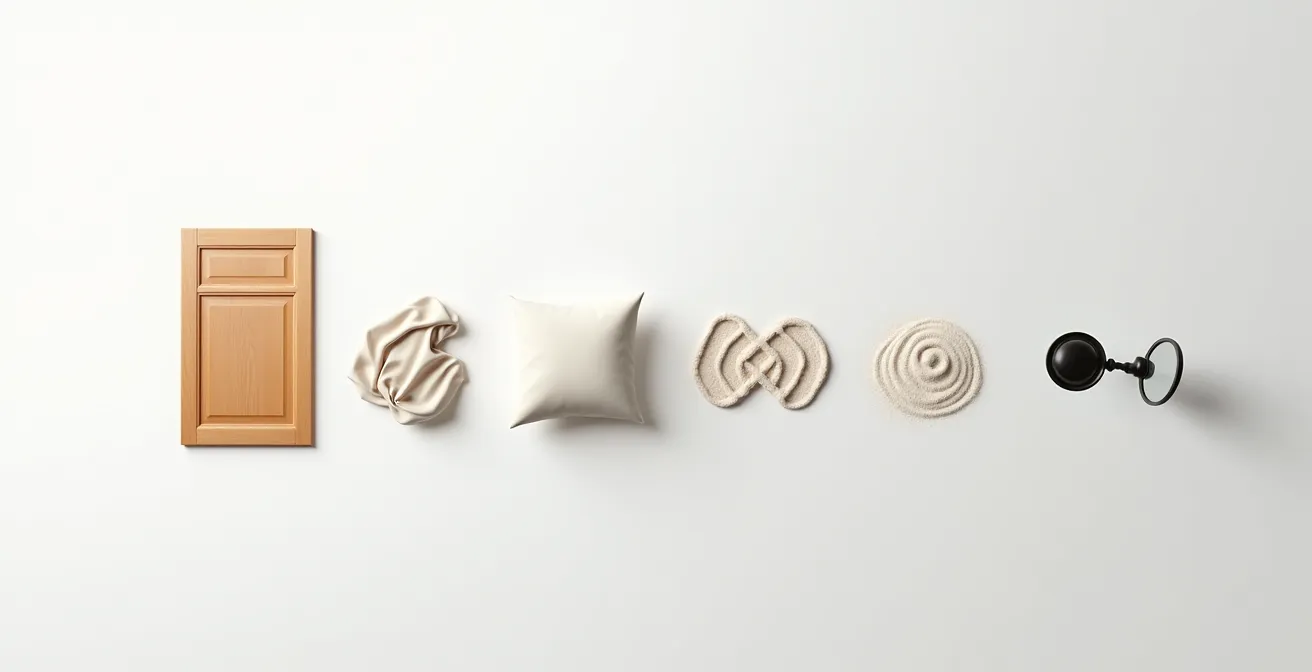 Visual comparison of different sensor types arranged from least to most intrusive, from door sensors to cameras.