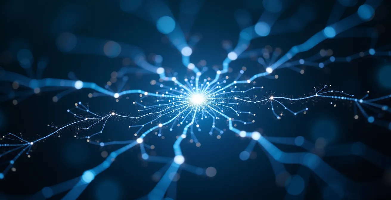 Complex neural pathways showing cognitive reserve through multiple connections