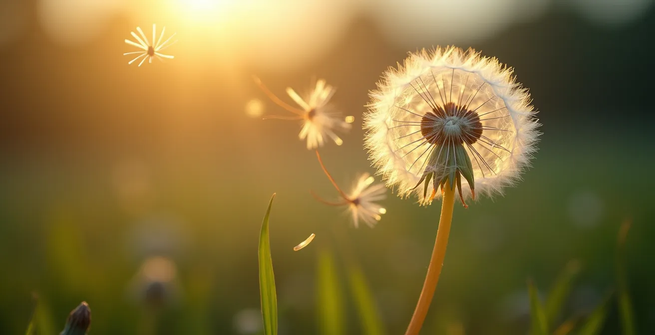 Close-up macro shot of breathing patterns visualized through natural elements