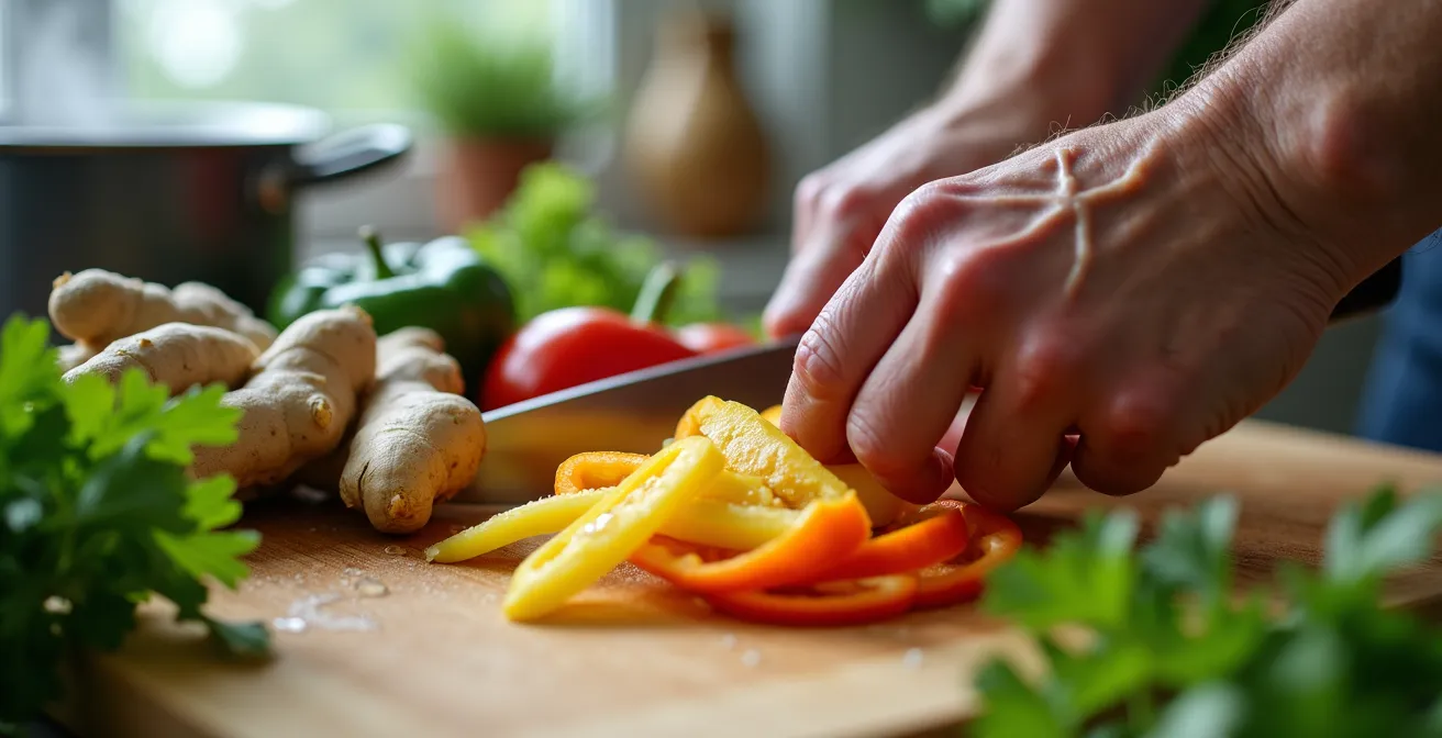 Three senior friends on laptops in their respective kitchens during virtual cooking session